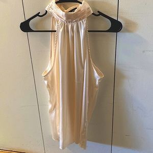 Like New - Aqua silk halter top, size s